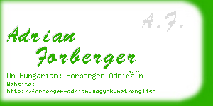 adrian forberger business card